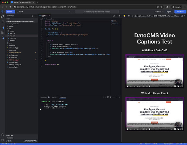 App.tsx — arcatarogervideo-captions-example — StackBlitz - 2026-02-23 12-02-19 PM