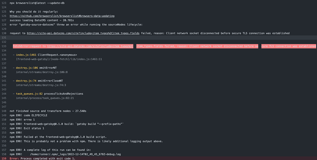 Build fails when requesting to content management api - 🆘 Support ...