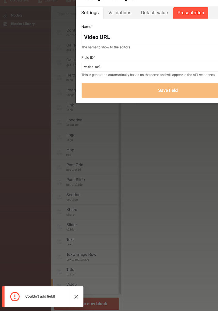 Can't update any schemas - 🆘 Support - DatoCMS community